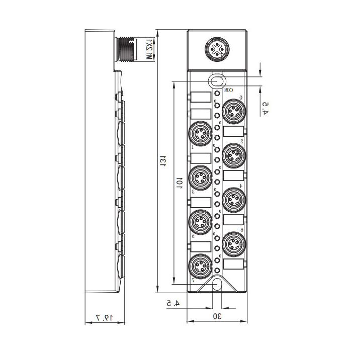 M8 interface、IO-Link Hub、16DI、PNP、00B311