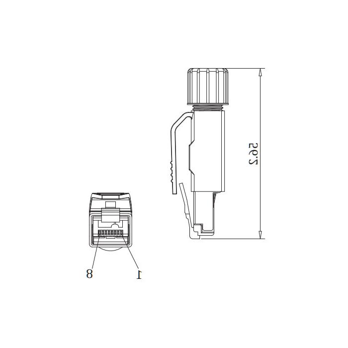 RJ45 straight male、Insulation displacement  connection technology、0CF063