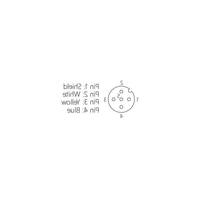 M12 4Pin、Straight type female、Single end pre cast PVC non flexible cable、With shielding、Red sheathed 、0C4241-XXX